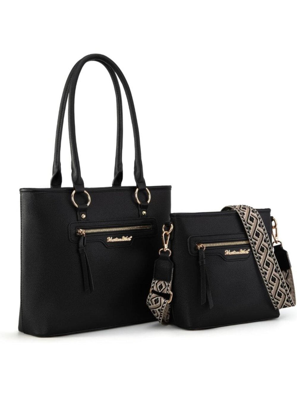 Stylish 2-Piece Tote & Crossbody Bag Set for Women - Large Shoulder Handbag with